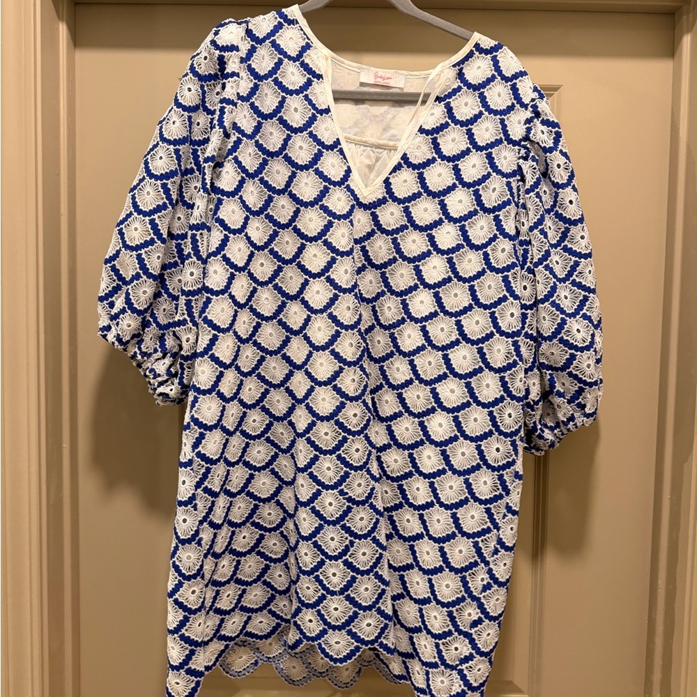 Buddy Love Blue and White Mini Dress